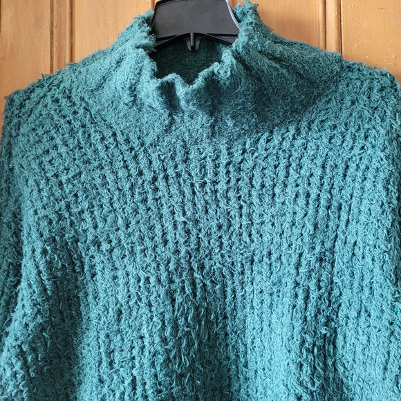 NWOT Free People CANYON Oversized Slouchy Boho Sweater Teal Green - Picture 5 of 14